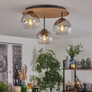 hofstein Koyoto Plafonnier, Boule lumineuse Écru, Noir, 3 lumières* Lampes Modernes