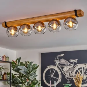hofstein Koyoto Plafonnier, Boule lumineuse Écru, Noir, 5 lumières* Lampes Modernes