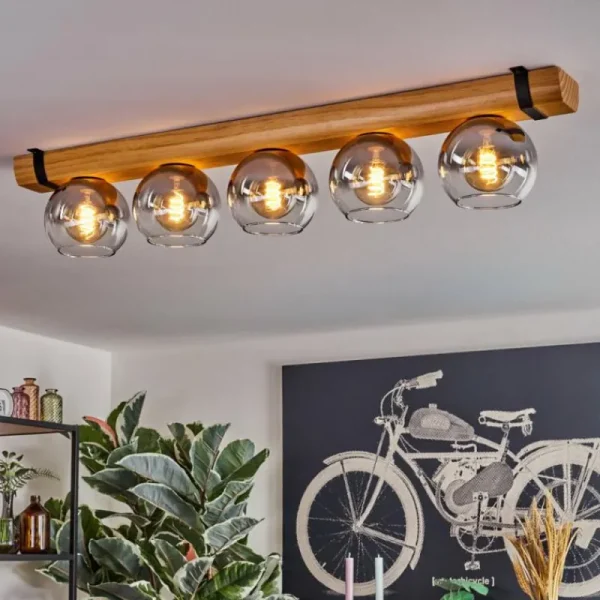 hofstein Koyoto Plafonnier, Boule lumineuse Écru, Noir, 5 lumières* Lampes Modernes