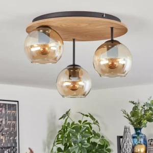 hofstein Koyoto Plafonnier, Boule lumineuse Écru, Noir, 3 lumières* Lampes Modernes