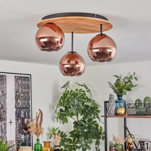 hofstein Koyoto Plafonnier, Boule lumineuse Écru, Noir, 3 lumières* Lampes Modernes