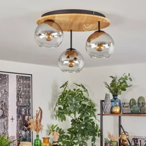 hofstein Koyoto Plafonnier, Boule lumineuse 40 cm Écru, Noir, 3 lumières* Lampes Modernes