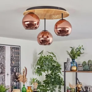 hofstein Koyoto Plafonnier, Boule lumineuse 40 cm Écru, Noir, 3 lumières* Lampes Modernes