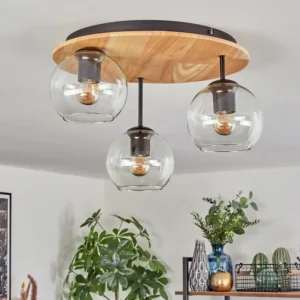 hofstein Koyoto Plafonnier, Boule lumineuse 40 cm Écru, Noir, 3 lumières* Lampes Modernes