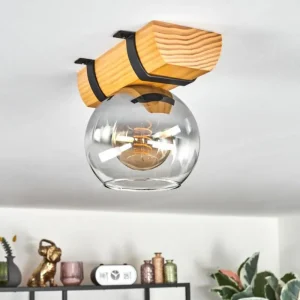 hofstein Koyoto Plafonnier, Boule lumineuse Écru, Noir, 1 lumière* Lampes Modernes