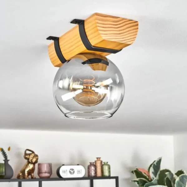 hofstein Koyoto Plafonnier, Boule lumineuse Écru, Noir, 1 lumière* Lampes Modernes