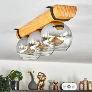 hofstein Koyoto Plafonnier, Boule lumineuse Écru, Noir, 3 lumières* Lampes Modernes