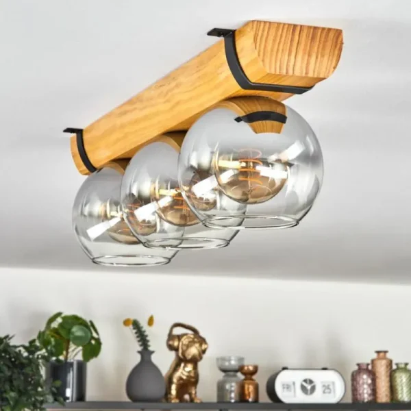 hofstein Koyoto Plafonnier, Boule lumineuse Écru, Noir, 3 lumières* Lampes Modernes