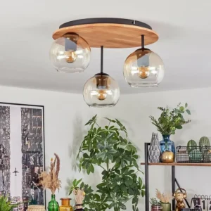 hofstein Koyoto Plafonnier, Boule lumineuse Écru, Noir, 3 lumières* Lampes Modernes