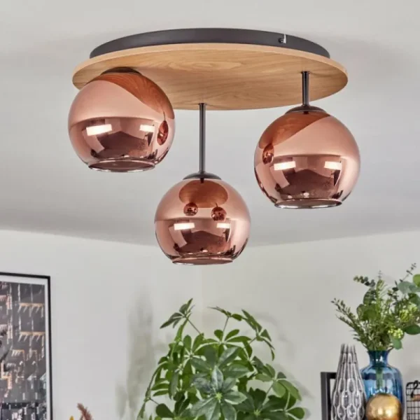 hofstein Koyoto Plafonnier, Boule lumineuse Écru, Noir, 3 lumières* Lampes Modernes