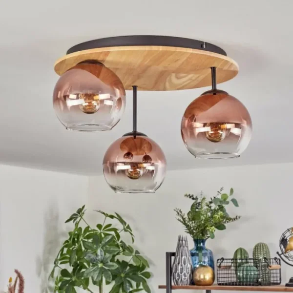 hofstein Koyoto Plafonnier, Boule lumineuse 40 cm Écru, Noir, 3 lumières* Lampes Modernes