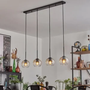 hofstein Koyoto Suspension Ambre, Clair, 4 lumières* Lampes En Verre