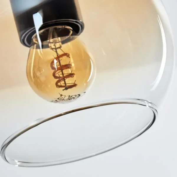 hofstein Koyoto Suspension Ambre, Clair, 4 lumières* Lampes En Verre