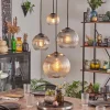 hofstein Koyoto Suspension, Boule lumineuse, Suspension Ambre, Clair, Fumé, 4 lumières* Lampes Modernes