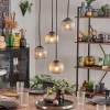 hofstein Koyoto Suspension, Boule lumineuse, Suspension Ambre, Clair, Fumé, 4 lumières* Lampes Modernes