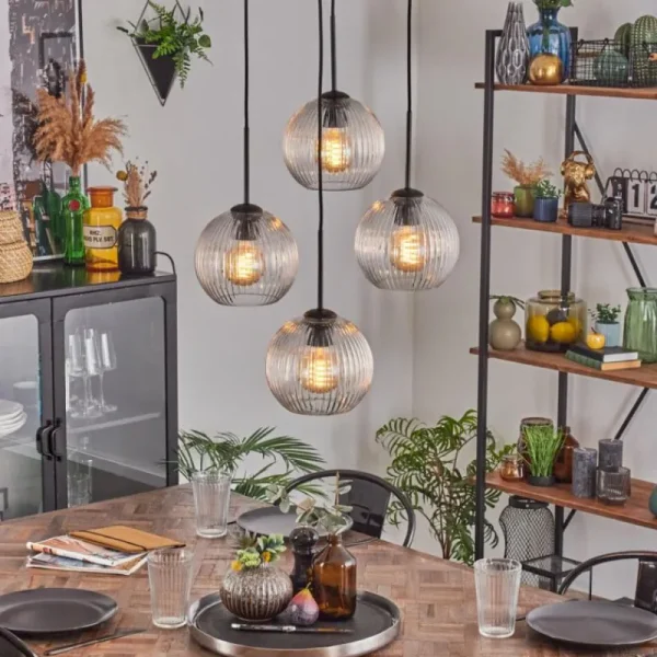 hofstein Koyoto Suspension, Boule lumineuse 35 cm Clair, 4 lumières* Lampes Modernes