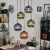 hofstein Koyoto Suspension, Boule lumineuse, Suspension grappe Bleu, Vert, Cuivré, 5 lumières* Lampes Modernes