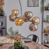 hofstein Koyoto Suspension, Boule lumineuse, Suspension Ambre, Chrome, Fumé, 8 lumières* Lampes Modernes