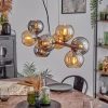 hofstein Koyoto Suspension, Boule lumineuse, Suspension Ambre, Chrome, Fumé, 8 lumières* Lampes Modernes