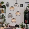 hofstein Koyoto Suspension, Boule lumineuse, Suspension grappe Ambre, Clair, Fumé, 5 lumières* Lampes Modernes