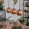 hofstein Koyoto Suspension, Boule lumineuse, Suspension Cuivré, 3 lumières* Lampes En Verre