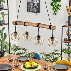 hofstein Koyoto Suspension, Boule lumineuse, Suspension Écru, Noir, 4 lumières* Lampes Modernes