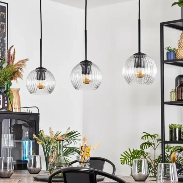 hofstein Koyoto Suspension, Boule lumineuse, Suspension Clair, 3 lumières* Lampes Modernes