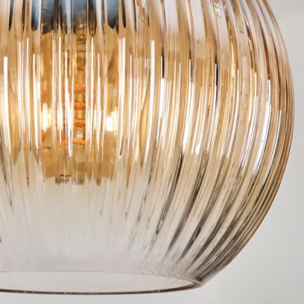 hofstein Koyoto Suspension, Boule lumineuse, Suspension Ambre, Clair, Fumé, 3 lumières* Lampes Modernes