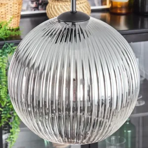 hofstein Koyoto Suspension, Boule lumineuse, Suspension Clair, Fumé, 4 lumières* Lampes Modernes