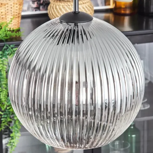 hofstein Koyoto Suspension, Boule lumineuse, Suspension Clair, Fumé, 4 lumières* Lampes Modernes