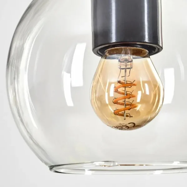 hofstein Koyoto Suspension, Boule lumineuse, Suspension Écru, Noir, 3 lumières* Lampes Modernes