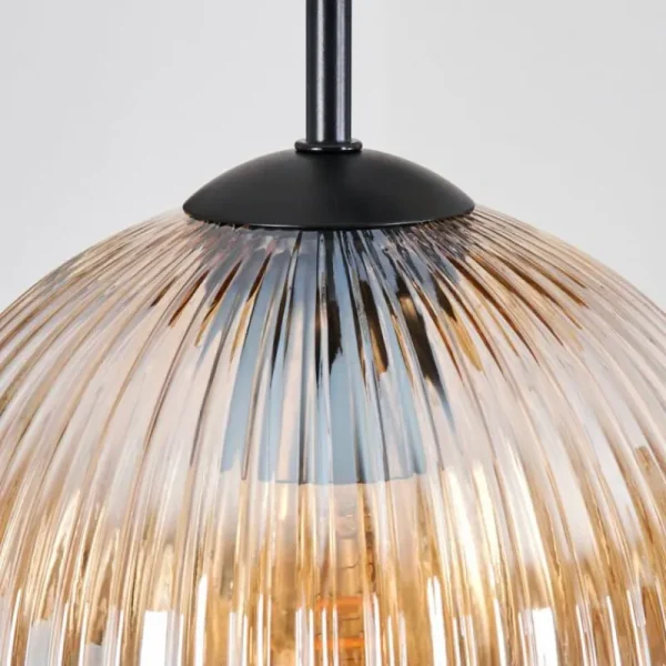 hofstein Koyoto Suspension, Boule lumineuse, Suspension grappe Ambre, Clair, Fumé, 5 lumières* Lampes Modernes