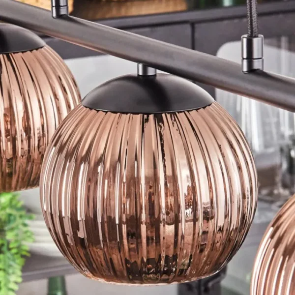 hofstein Koyoto Suspension, Boule lumineuse, Suspension Cuivré, 3 lumières* Lampes Modernes
