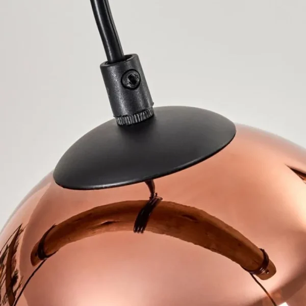 hofstein Koyoto Suspension, Boule lumineuse, Suspension Écru, Noir, 3 lumières* Lampes Modernes
