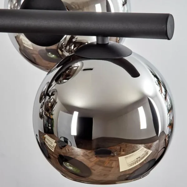 hofstein Koyoto Suspension, Boule lumineuse, Suspension Chrome, Fumé, 8 lumières* Lampes Modernes