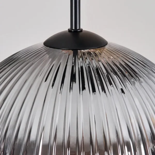 hofstein Koyoto Suspension, Boule lumineuse, Suspension grappe Ambre, Clair, Fumé, 5 lumières* Lampes Modernes