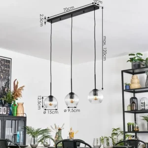 hofstein Koyoto Suspension, Boule lumineuse, Suspension Clair, 3 lumières* Lampes Modernes