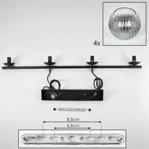 hofstein Koyoto Suspension, Boule lumineuse, Suspension Clair, Fumé, 4 lumières* Lampes Modernes