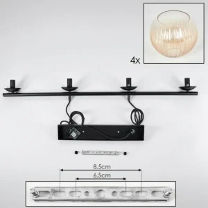 hofstein Koyoto Suspension, Boule lumineuse, Suspension Ambre, Clair, 4 lumières* Lampes Modernes