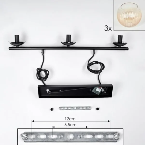 hofstein Koyoto Suspension, Boule lumineuse, Suspension Ambre, Clair, 3 lumières* Lampes Modernes