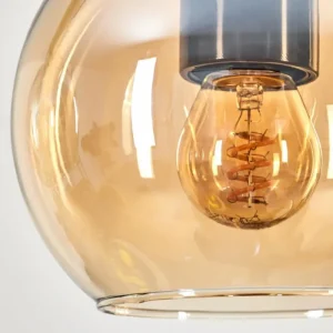 hofstein Koyoto Suspension, Boule lumineuse, Suspension Écru, Noir, 4 lumières* Lampes Modernes