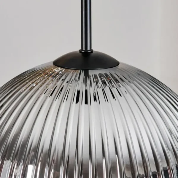 hofstein Koyoto Suspension, Boule lumineuse, Suspension Ambre, Clair, Fumé, 3 lumières* Lampes Modernes
