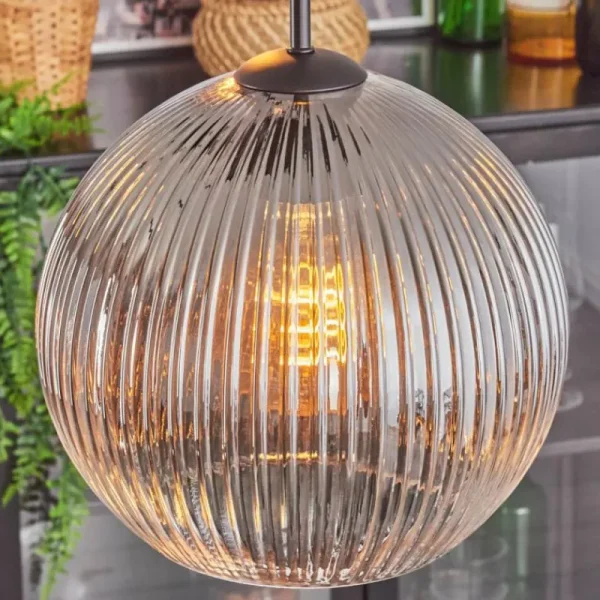 hofstein Koyoto Suspension, Boule lumineuse, Suspension Clair, Fumé, 4 lumières* Lampes Modernes