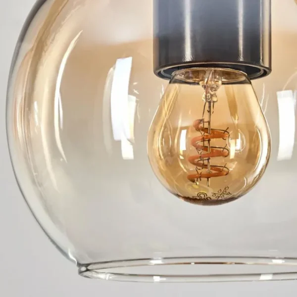 hofstein Koyoto Suspension, Boule lumineuse, Suspension Écru, Noir, 5 lumières* Lampes Modernes