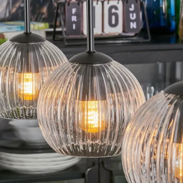 hofstein Koyoto Suspension, Boule lumineuse, Suspension Clair, 3 lumières* Lampes Modernes