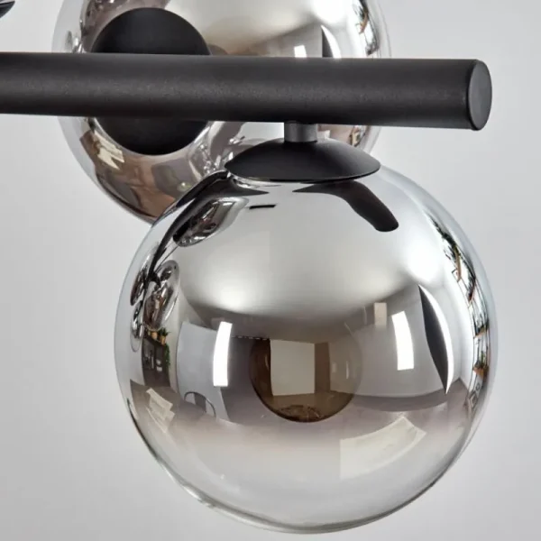 hofstein Koyoto Suspension, Boule lumineuse, Suspension Chrome, Clair, Fumé, 8 lumières* Lampes Modernes