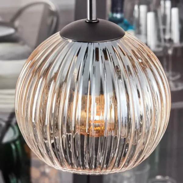 hofstein Koyoto Suspension, Boule lumineuse, Suspension Ambre, Clair, 4 lumières* Lampes Modernes