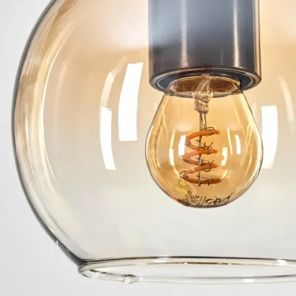 hofstein Koyoto Suspension, Boule lumineuse, Suspension Écru, Noir, 3 lumières* Lampes Modernes