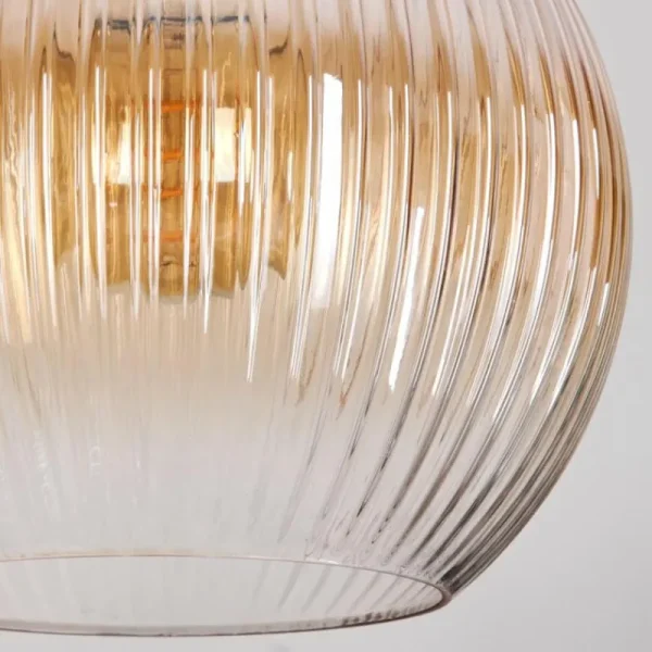hofstein Koyoto Suspension, Boule lumineuse, Suspension grappe Ambre, Clair, Fumé, 5 lumières* Lampes Modernes