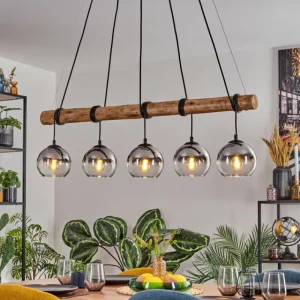 hofstein Koyoto Suspension, Boule lumineuse, Suspension Écru, Noir, 5 lumières* Lampes Modernes